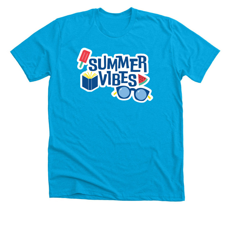 Summer Vibes, Open Book | Shirts, a Neon Blue Premium Unisex Tee