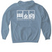 Alaska Mariculture Blue Pullover, a Stone Blue Gildan Softstyle Pullover Hoodie (back-view)