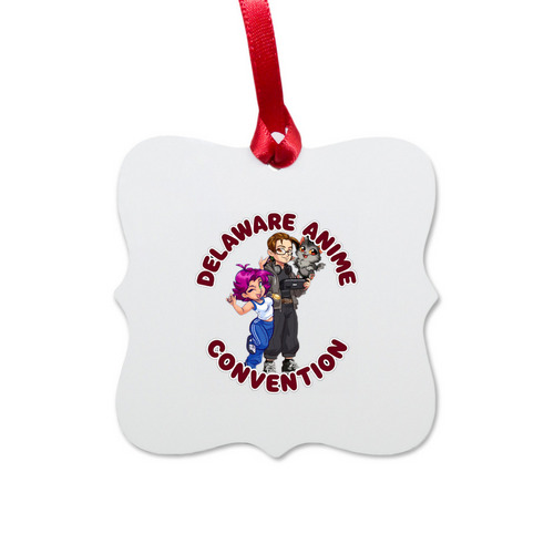 DAC Trio Ornament, a White Aluminum Square Ornament