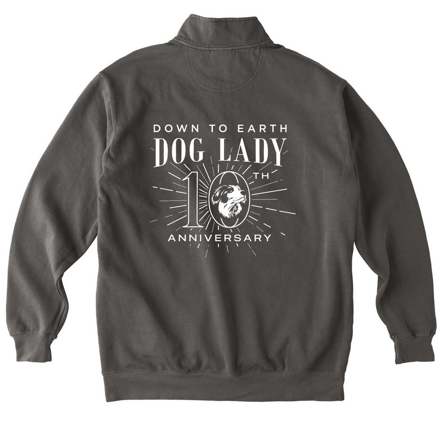 DTED Anniversary, a Pepper Comfort Colors Quarter Zip Pullover (back-view)