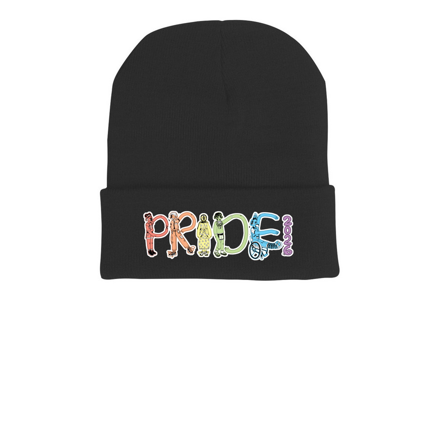 Pride Beanies, a Black Printed Cuffed Beanie