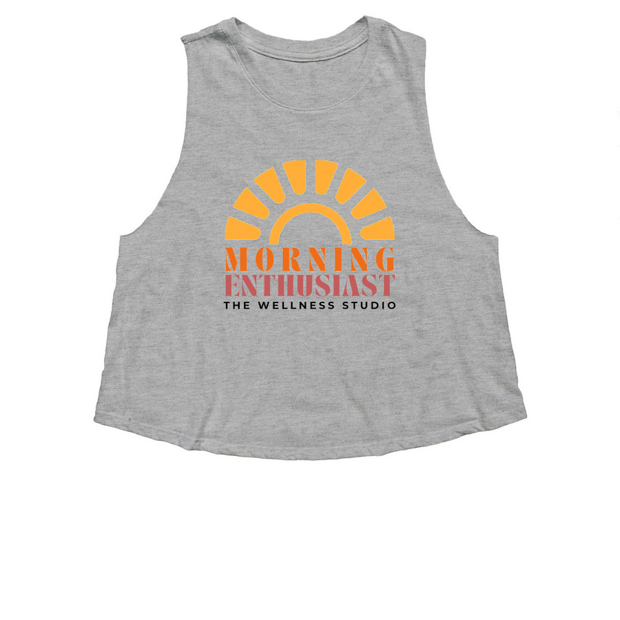 The Wellness Studio, a Athletic Heather Women's Cropped Racerback Tank