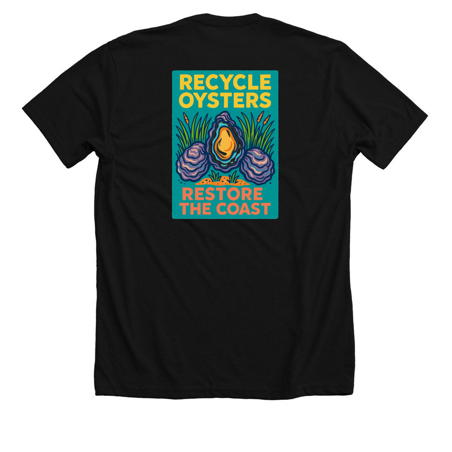 Recycle. Restore., a Solid Black Blend Premium Unisex Tee (back-view)