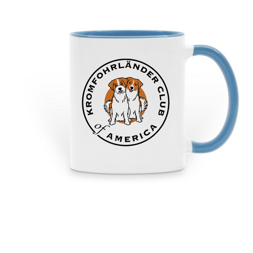 Kromi Cafe Mugs, a Light Blue Two-Tone Ceramic Mug