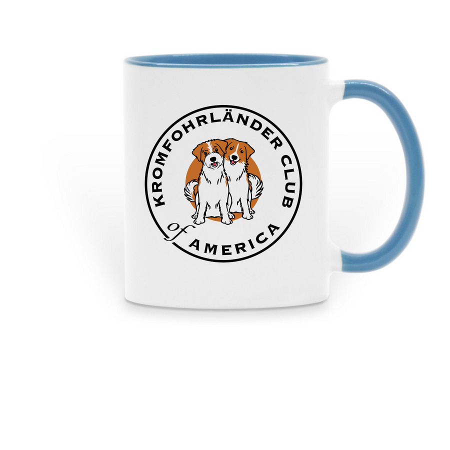 Kromi Cafe Mugs, a Light Blue Two-Tone Ceramic Mug