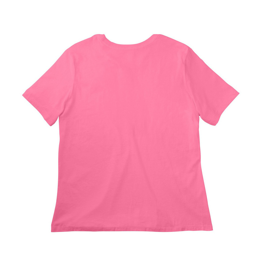 JLSP Classic Tee: White Logo, a Charity Pink Women?s Relaxed Cotton Tee (back-view)