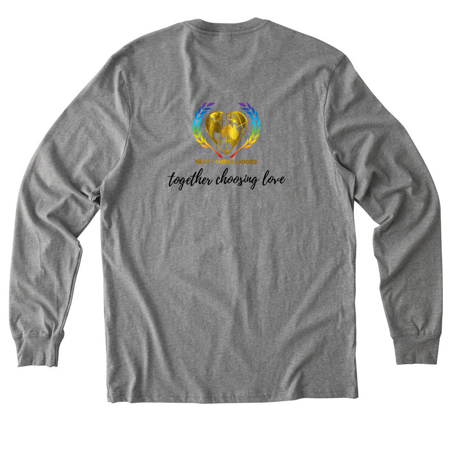 Fyera Foundation Earth Day TShirt Fundraiser, a Granite Grey Heather Allmade Organic Cotton Long Sleeve Tee (back-view)