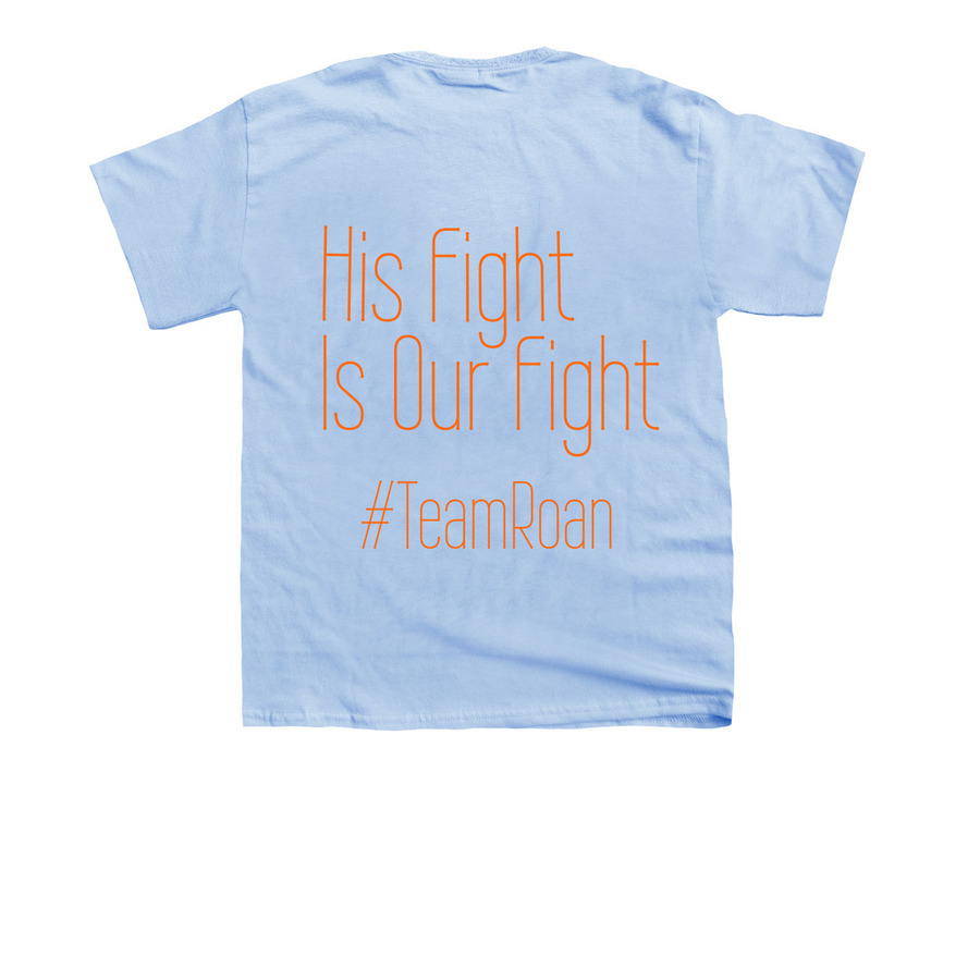 Roan's Intensive Therapy Fundraiser, a Light Blue Youth Unisex Tee (back-view)