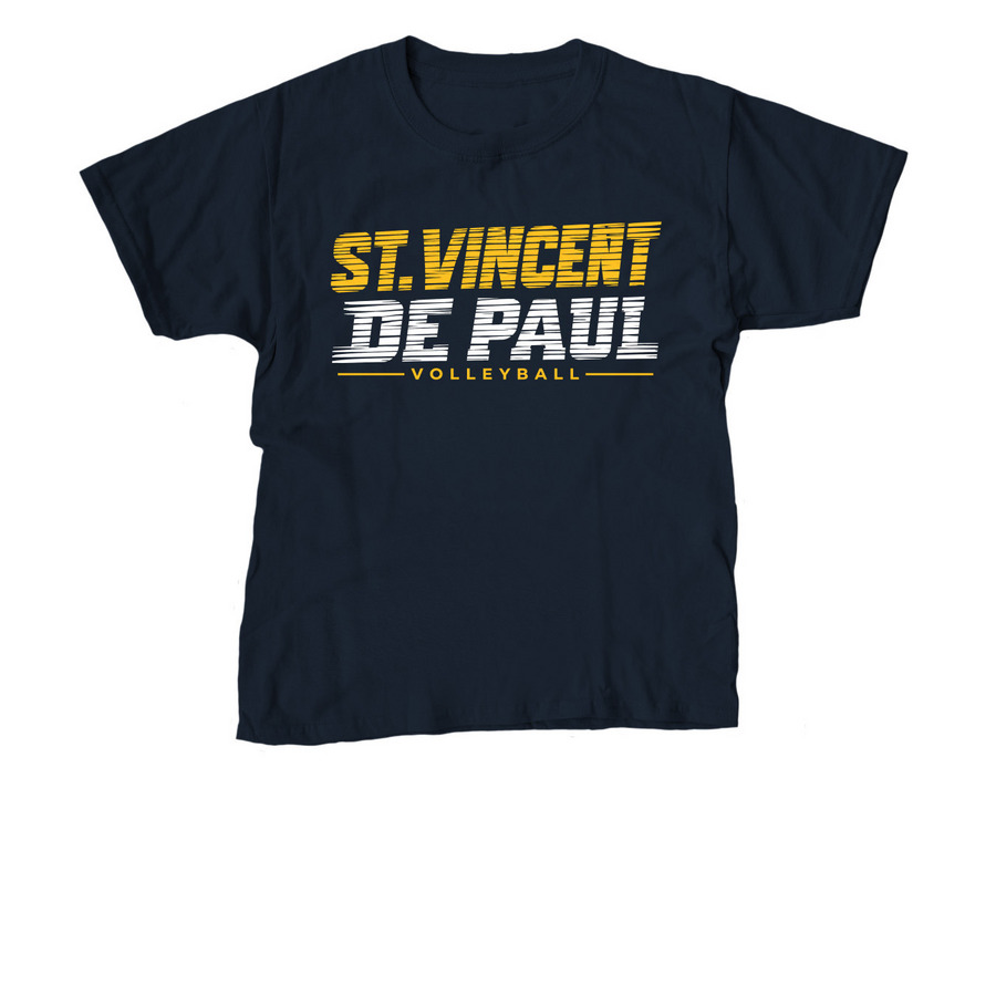 St. Vincent de Paul Volleyball - 2026, a Navy Youth Unisex Tee