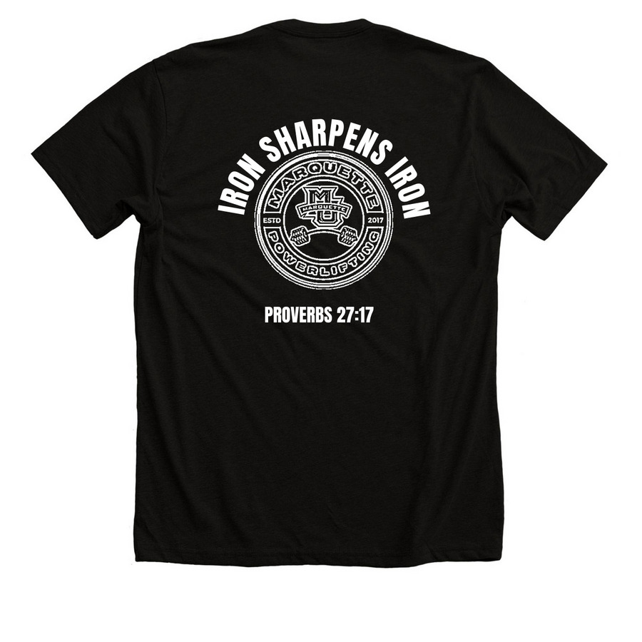 Iron Sharpens Iron MUPL, a Solid Black Blend Premium Unisex Tee (back-view)