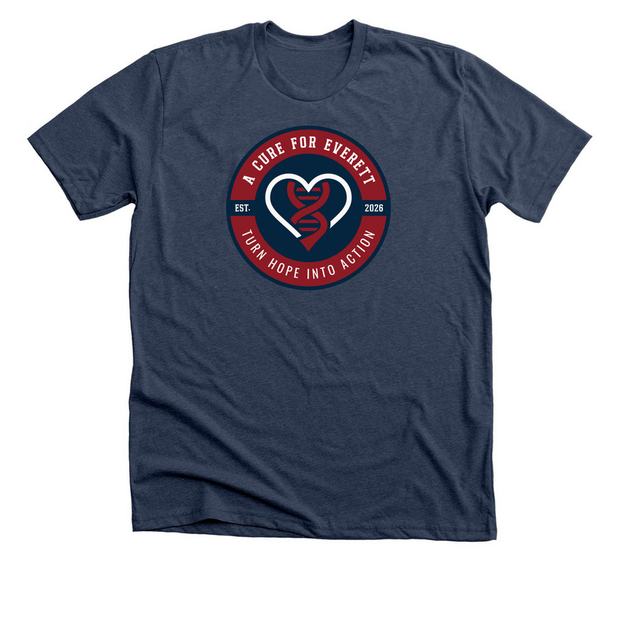 Heart Badge - Apparel, a Heather Navy Premium Unisex Tee