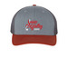 SVC Trucker Hat, a Heather Grey/ Charcoal/ Dark Orange Printed Snapback Trucker Cap