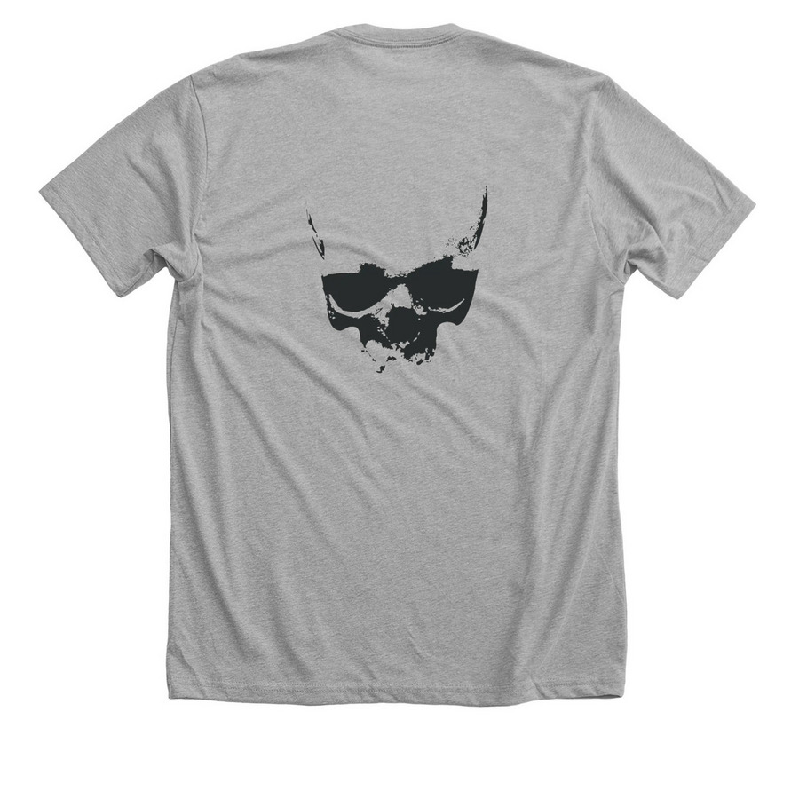 GRIM READER, a Athletic Heather Premium Unisex Tee (back-view)