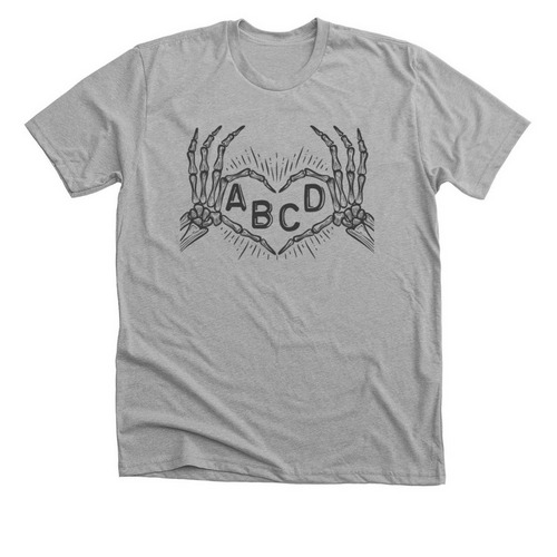 ABCD, a Athletic Heather Premium Unisex Tee