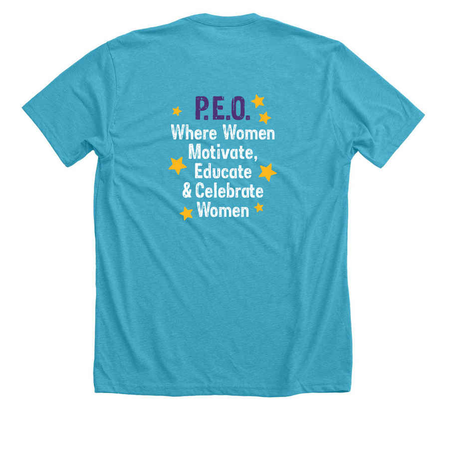 Walk Today for Women Tomorrow, a Heather Aqua Premium Unisex Tee (back-view)