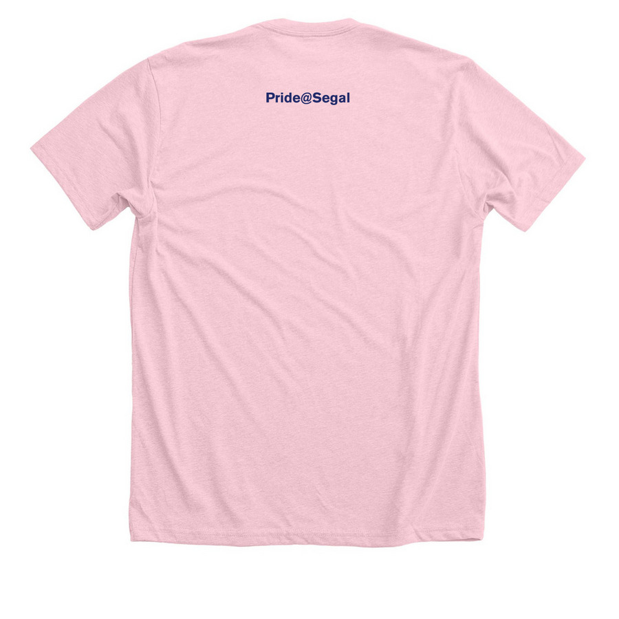 Pride@Segal 2026 Light Background, a Heather Pink Premium Unisex Tee (back-view)