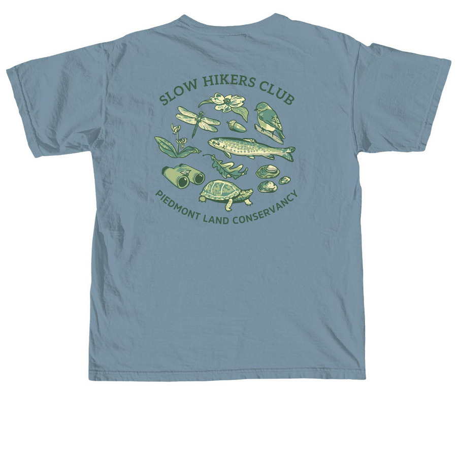 Slow Hikers Club Tees | Comfort Colors, a Ice Blue Comfort Colors Unisex Tee (back-view)