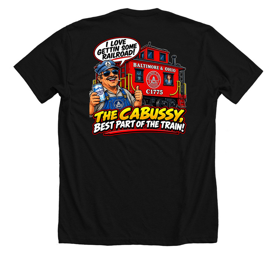 The Cabussy, a Solid Black Blend Premium Unisex Tee (back-view)