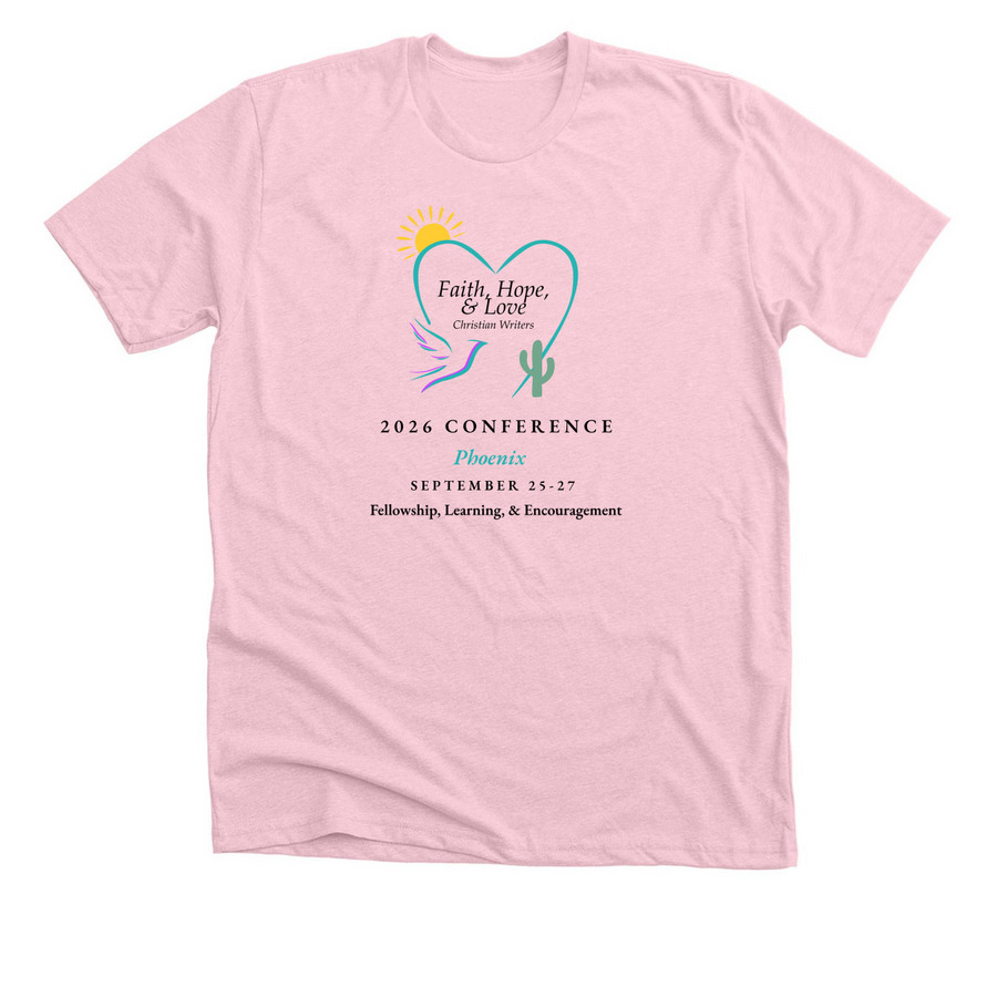 2026 Conference Tee, Sun & Cactus, a Heather Pink Premium Unisex Tee