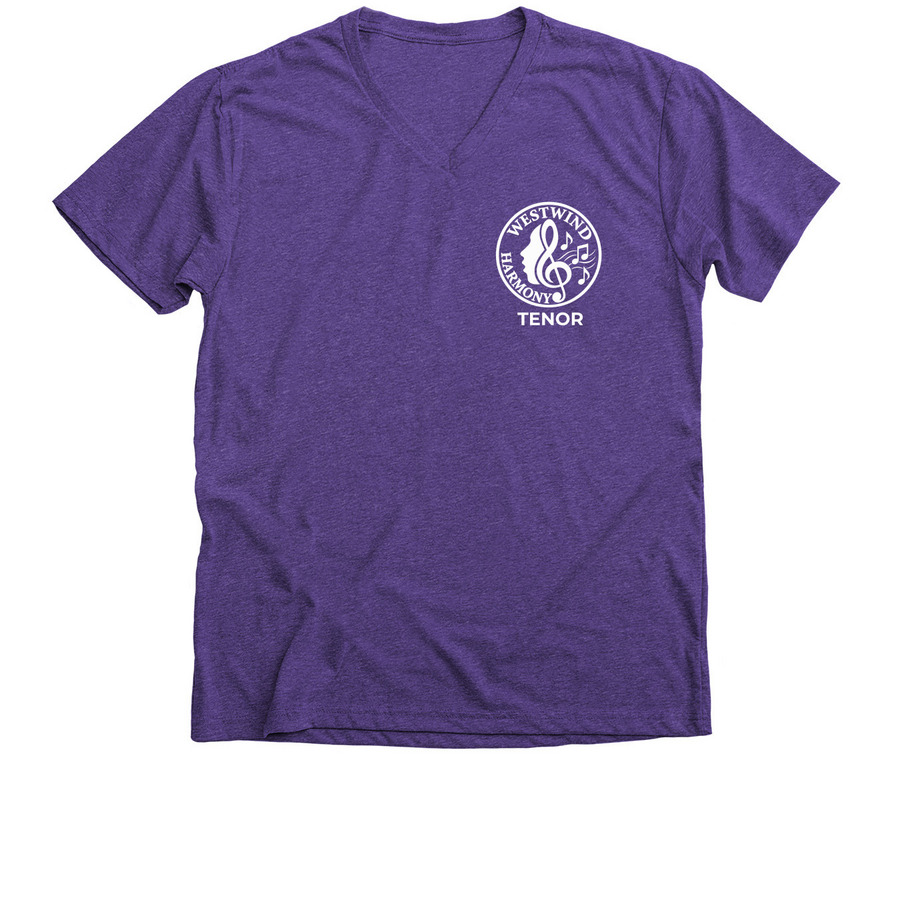 WHC Tenor White Logo, a Purple Rush Premium V-Neck Tee