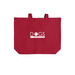 Dogs on Deployment Tote (White Logo), a Deep Red Cotton Canvas Tote Bag (back-view)