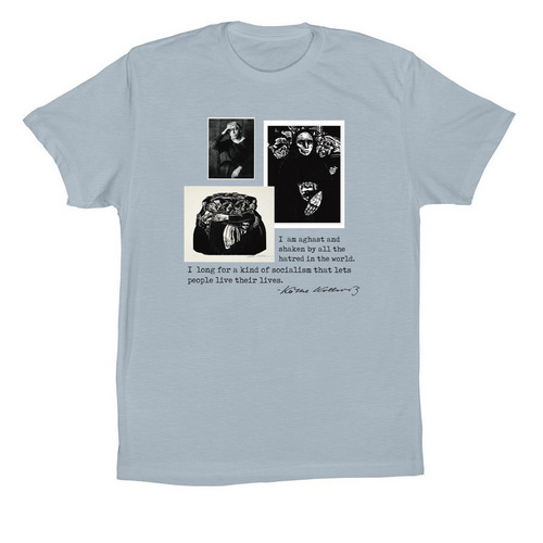 Kathe Kollwitz Socialism Collage-LIGHT COLORS, a Light Blue Premium Cotton Tee