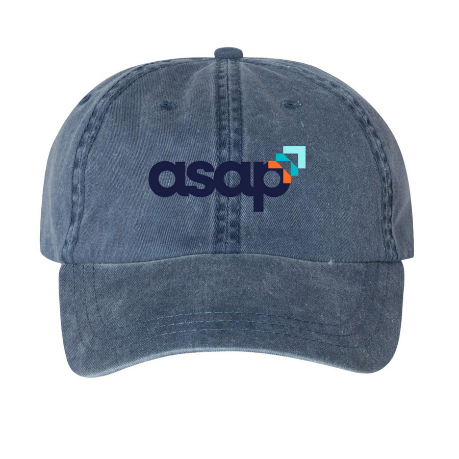 Signature Cap - Navy Logo, a Navy Printed Pigment Dye Baseball Cap