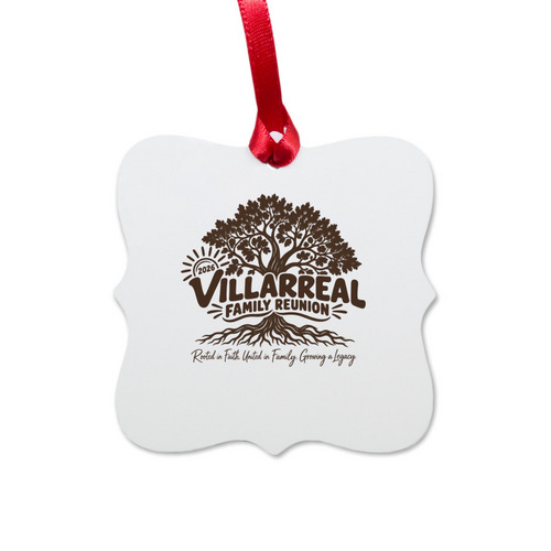 2026 Villarreal Family Reunion Ornament, a White Aluminum Square Ornament
