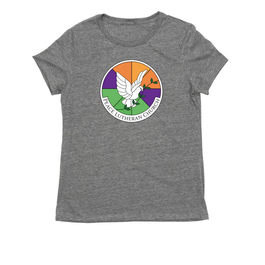 Peace logo, a Aluminum Grey Allmade Eco Triblend Women?s Tee