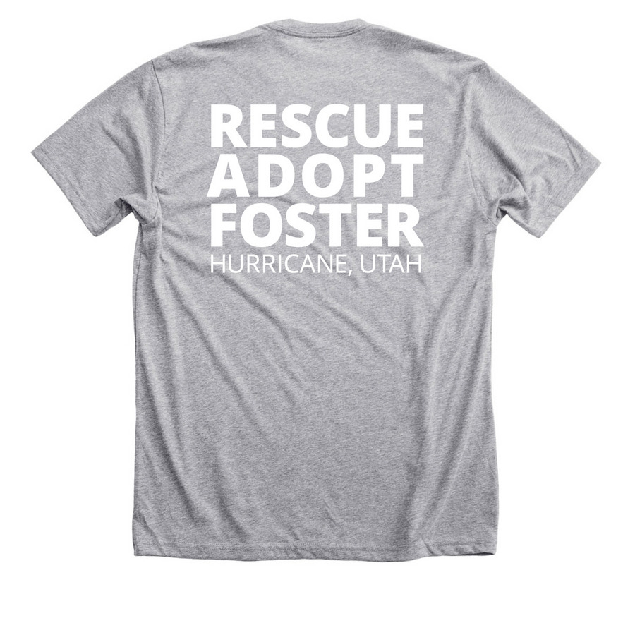 Because Animals Matter, a Athletic Heather Premium Unisex Tee (back-view)