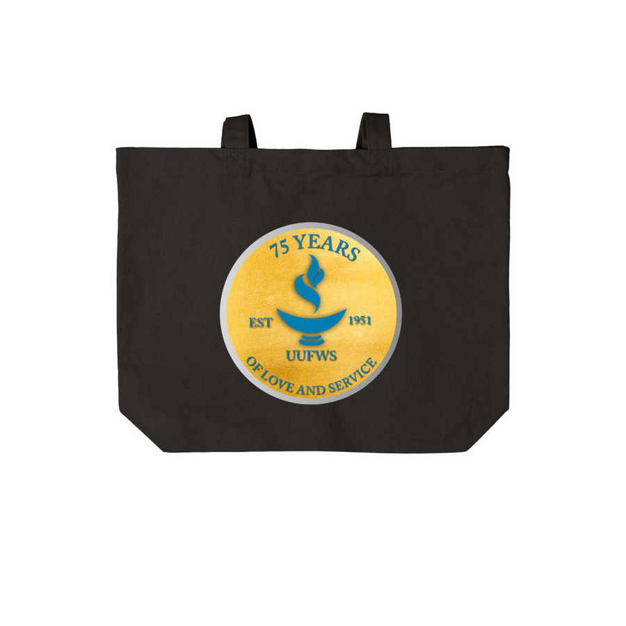 75th Anniversary Totes, a Deep Black Cotton Canvas Tote Bag