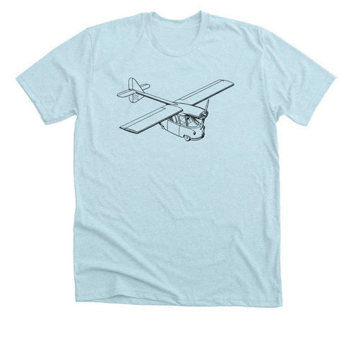 Retro Flying Car, a Heather Ice Blue Premium Unisex Tee