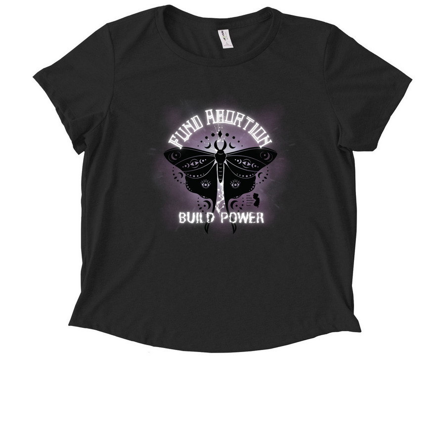 FUND ABORTION, BUILD POWER, a Deep Black Allmade Eco Triblend Women?s Scoop Neck Tee