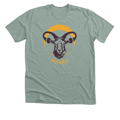 Bighorn Uterus Tees & Shirts - Front Logo, a Heather Sage Premium Unisex Tee