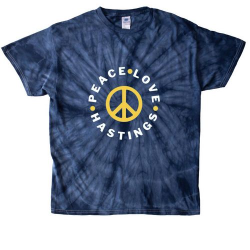 Peace Love Hastings tie-dye tee