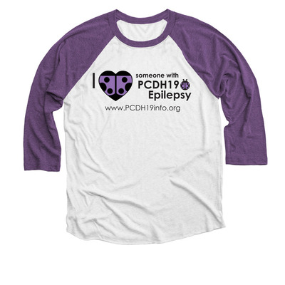 I Love Someone with PCDH19, a Purple Rush and Heather White 3/4 Sleeve Baseball Tee