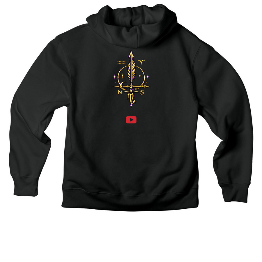 Seal Of The Poet, a Vintage Black Premium Heavyweight Pullover Hoodie (back-view)