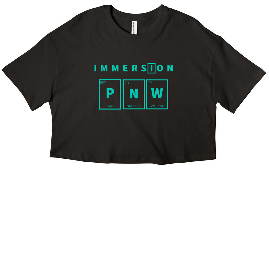 LIMITED TIME - Teal Logo Immersion PNW Gear, a Black Women?s Cropped Cotton Tee