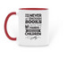 Arkansas Imagination Library Coffee Mug, a Red Two-Tone Ceramic Mug (back-view)