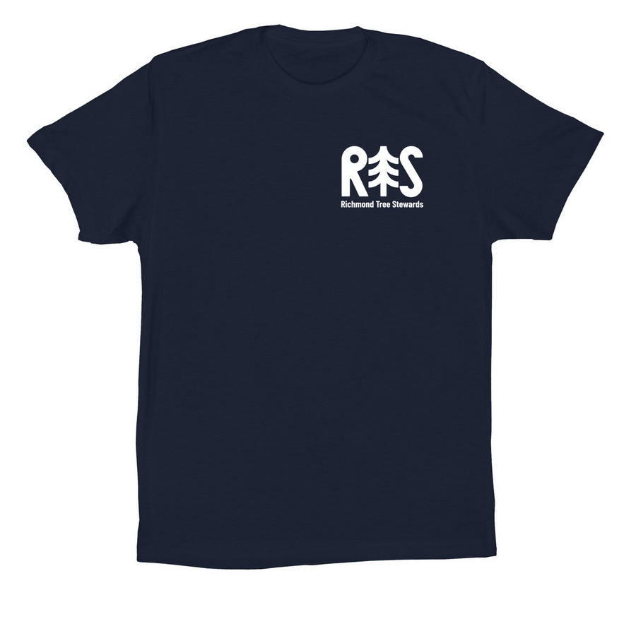 Richmond Tree Stewards White Logo Shirts, a Navy Premium Cotton Tee