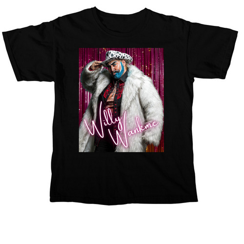 Willy Wankme Pinky, a Black Comfort Colors Unisex Tee