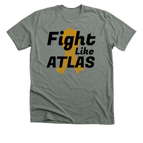 Fight with Atlas, a Deep Heather Premium Unisex Tee