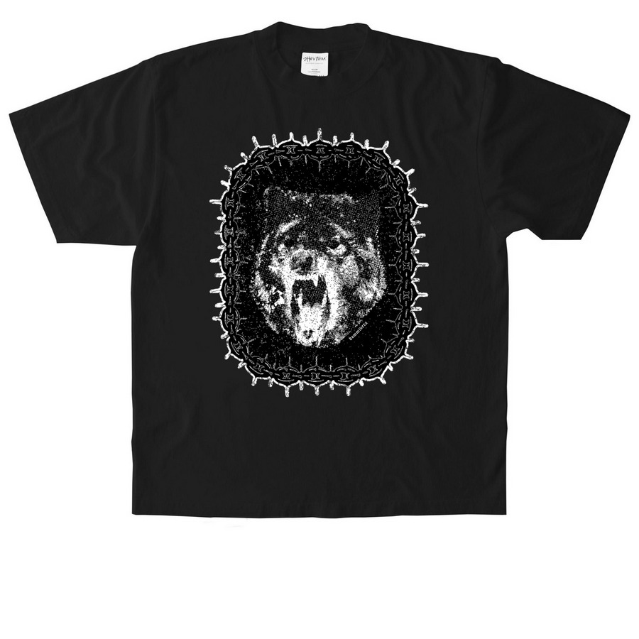 + WOLF CHAIN +, a Black Heavyweight Garment Dye Tee