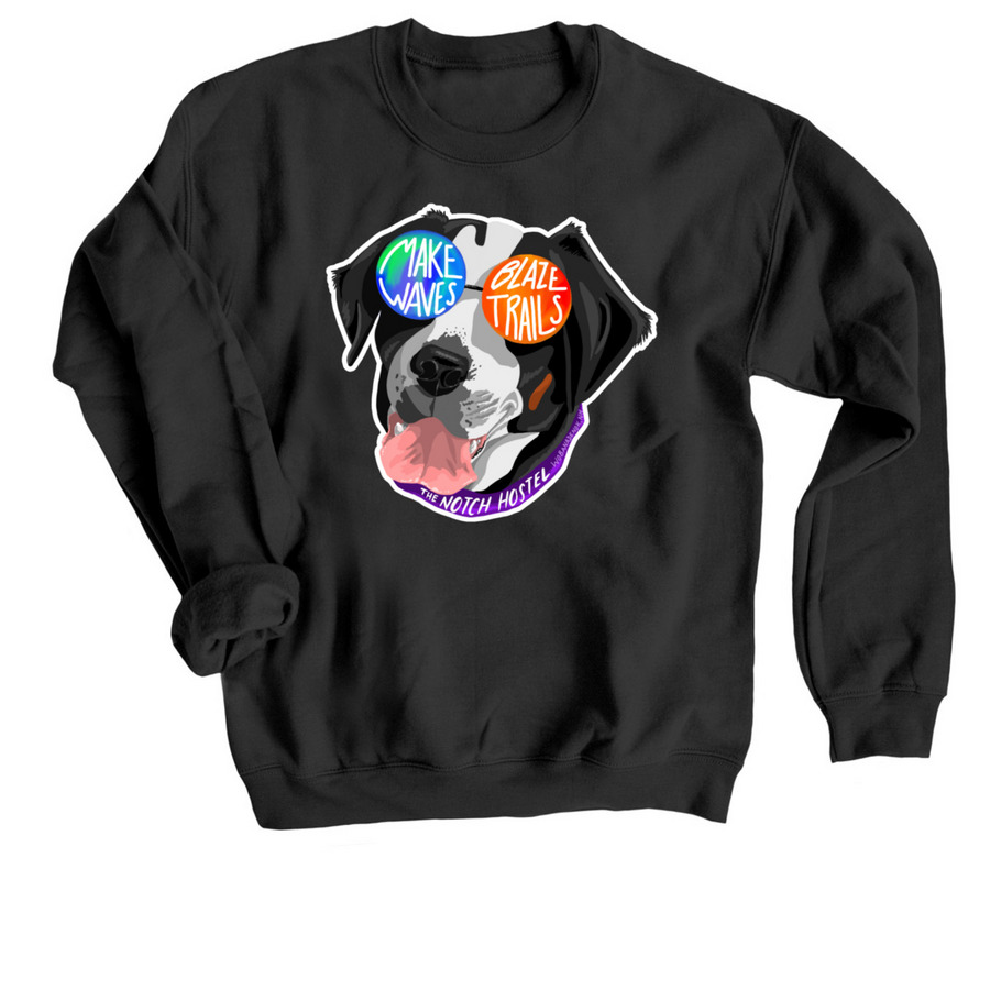 Delilah the Notch Dog's Helene Fundraiser, a Black Crewneck Sweatshirt