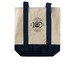 'Arch' Centennial Tote Bag, a Natural/Navy Two-Tone Grocery Tote Bag (back-view)