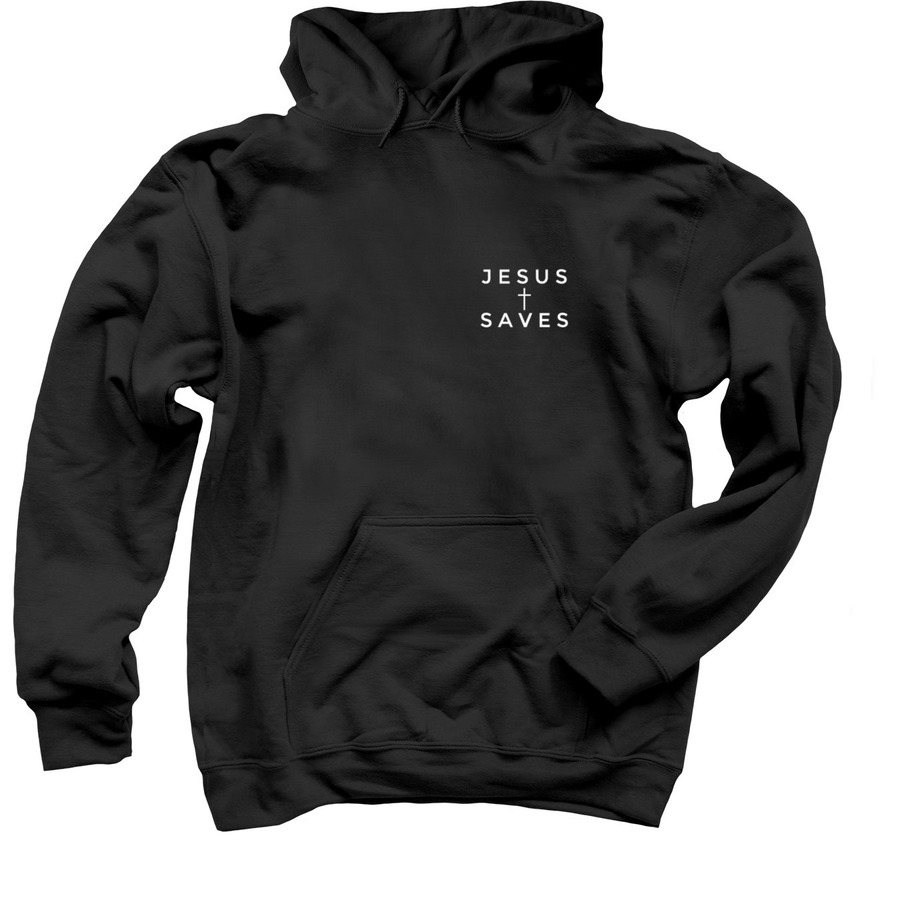 Cross Shape Design Dark Hoodie Sweatshirt TOOLOUD Jesus Saves 