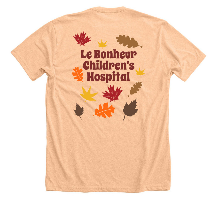 Le Bonheur Children's Hospital, a Heather Peach Premium Unisex Tee (back-view)