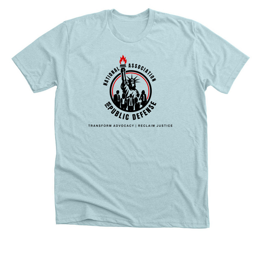 NAPD 2026 Logo, a Heather Ice Blue Premium Unisex Tee