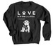 Love is in the Wrinkles, a Black Crewneck Sweatshirt