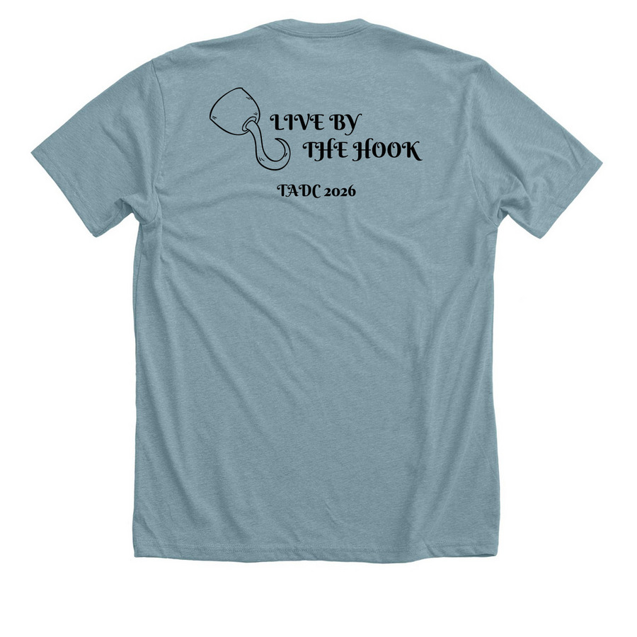Neverland Hook, a Heather Blue Lagoon Premium Unisex Tee (back-view)